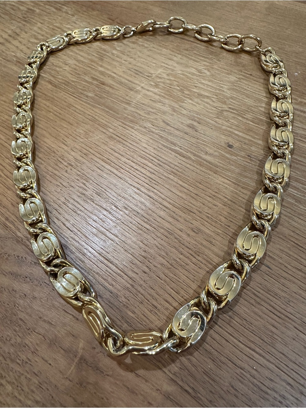 Gold Tone Chunky Link Necklace
